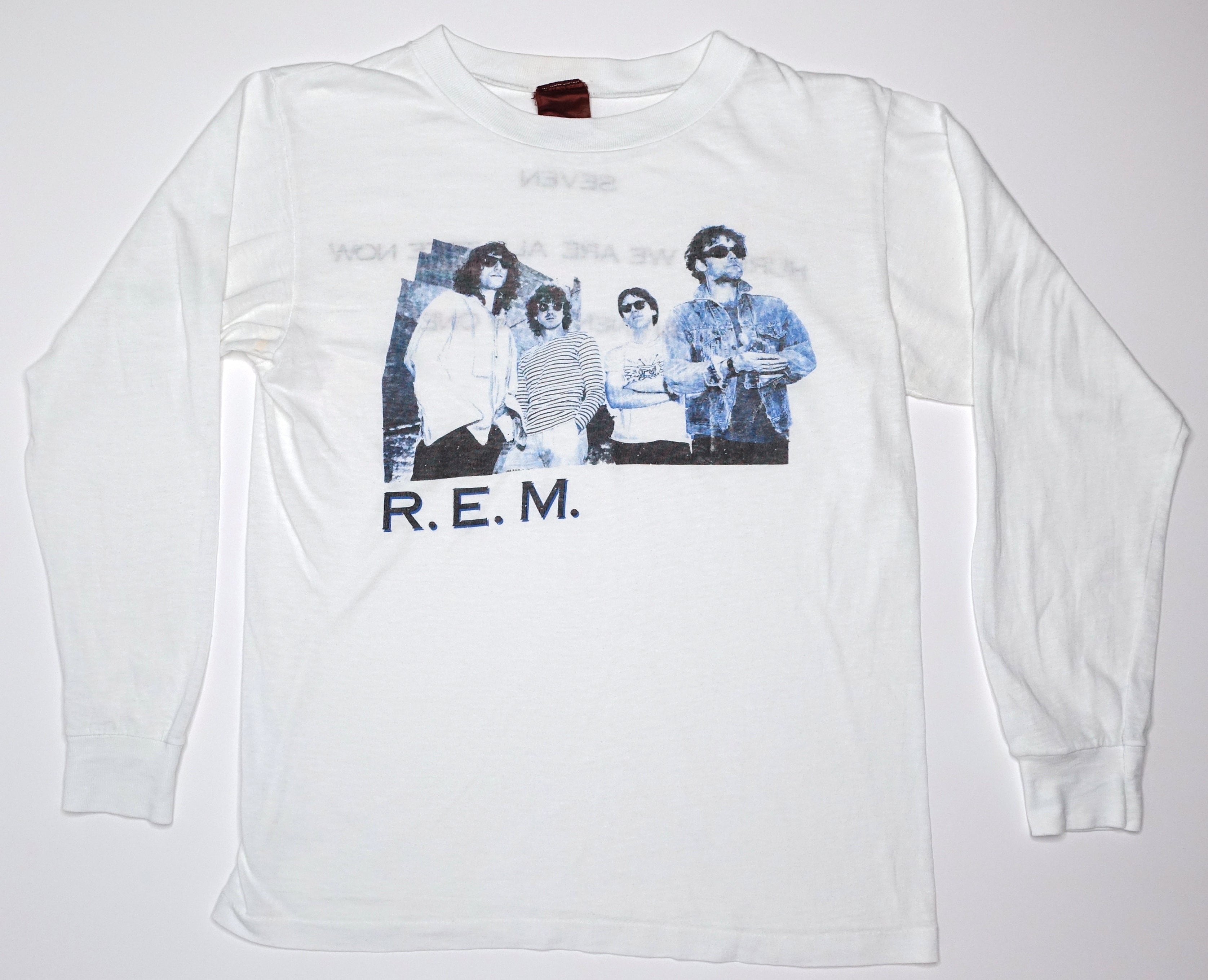 R.E.M. ‎– Hurrah We Are All Free Now 1986 Long Sleeve Tour Shirt Size Medium