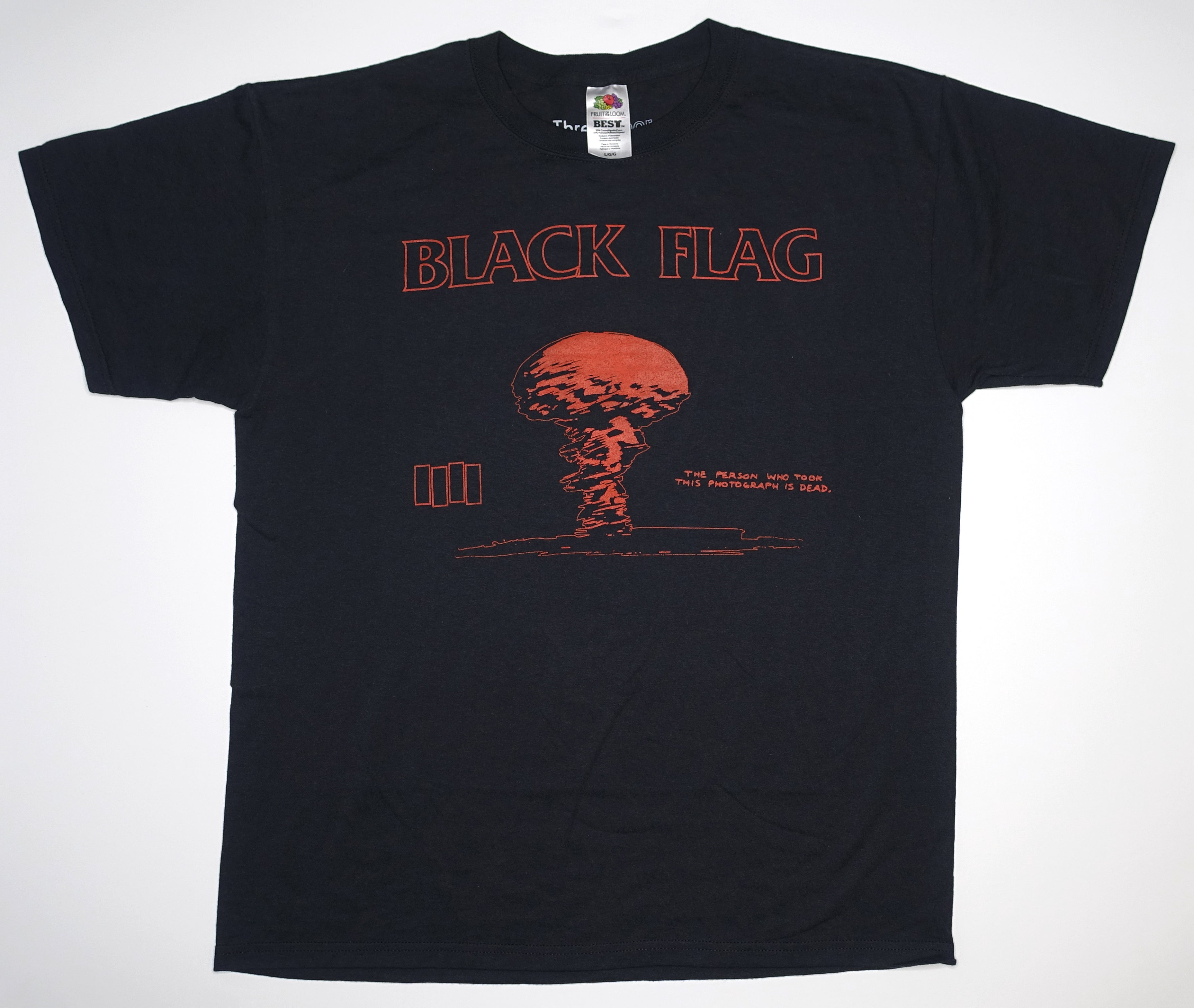 Black Flag - The Person Who Took This Photo Is Dead / In My Head 1986 Tour Shirt (Bootleg By Me) Size Large