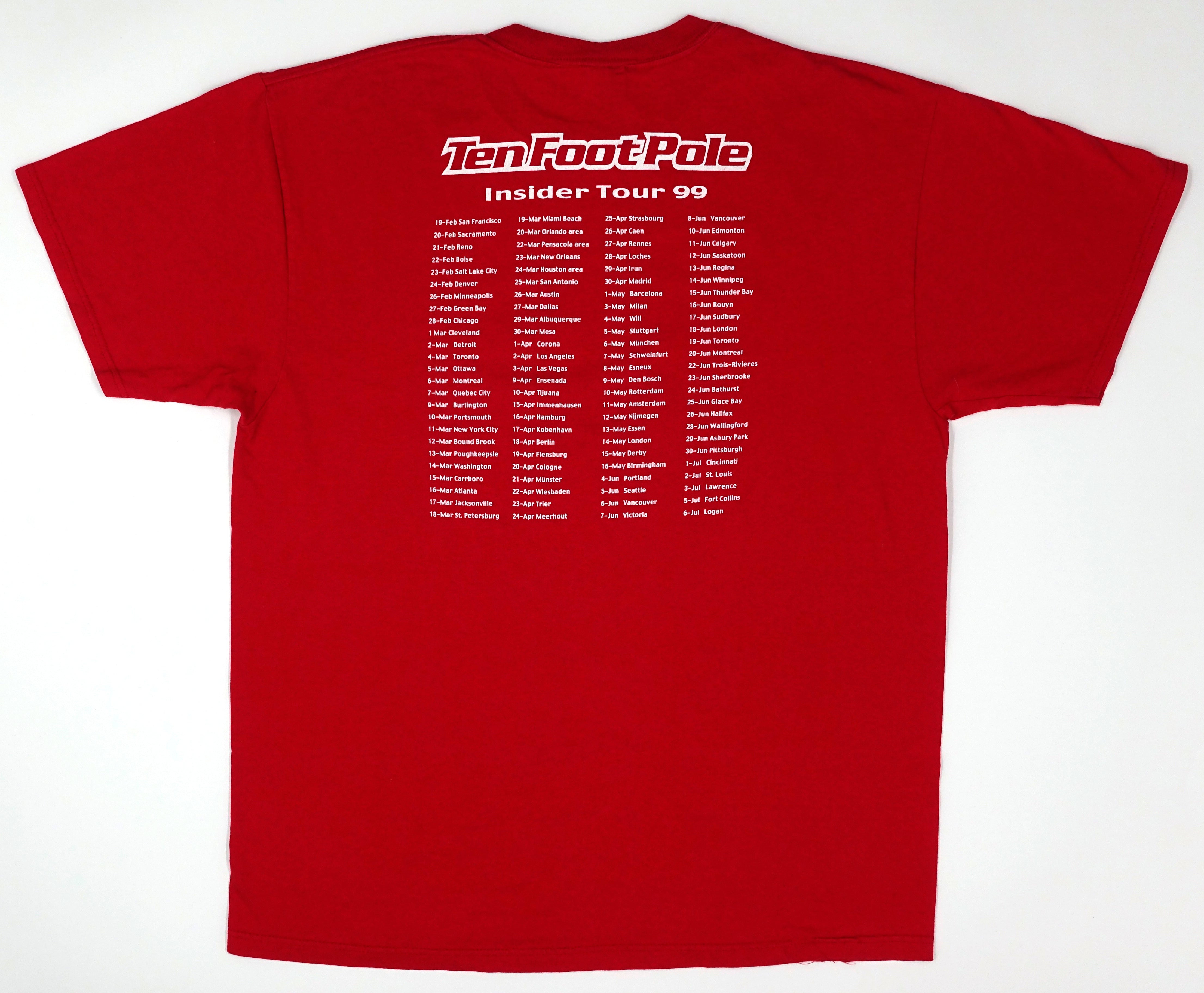 Ten Foot Pole ‎– Insider 1999 Tour Shirt Size XL