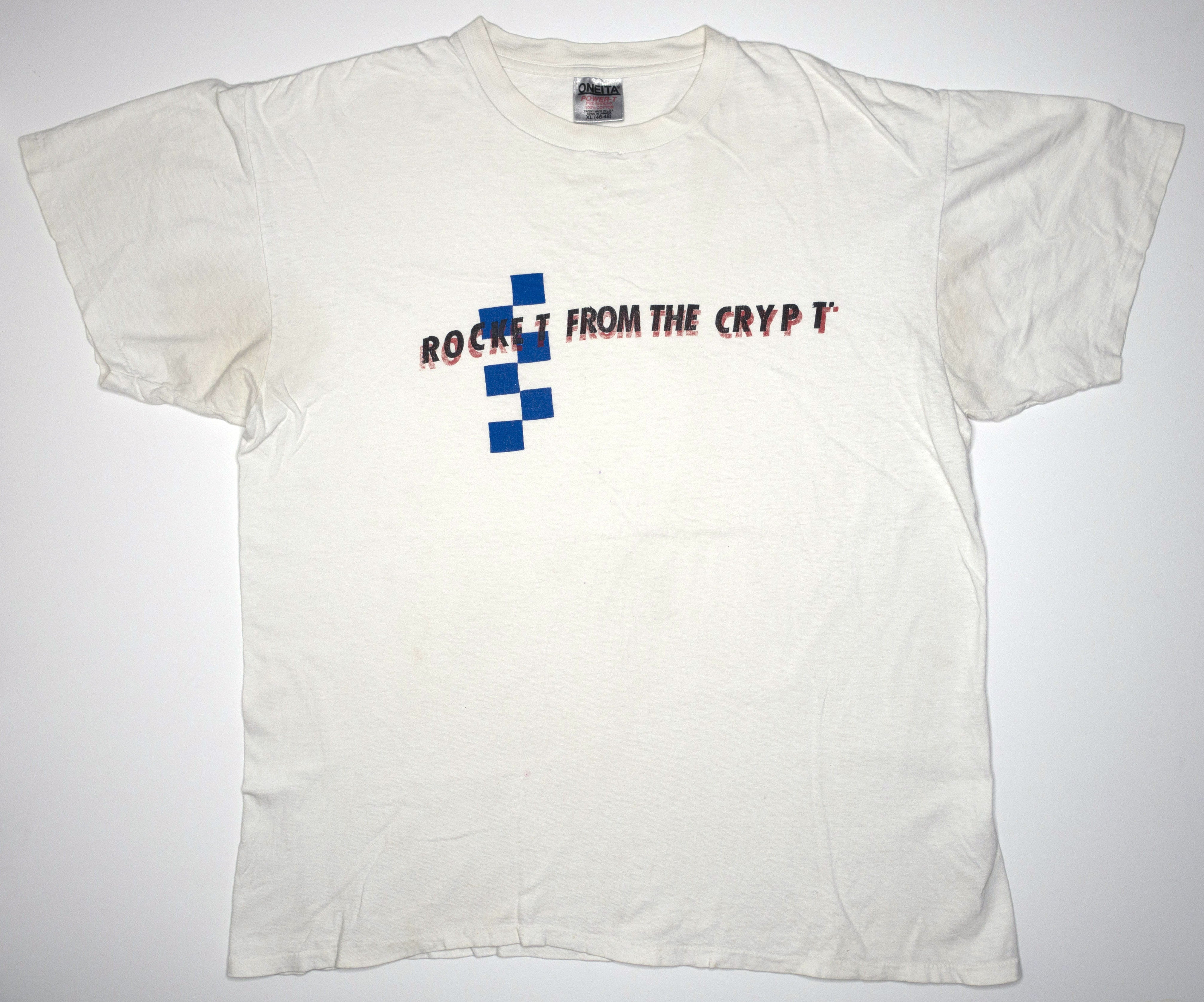 Rocket From The Crypt - Checkered Stripe Tour Shirt Size XL (White)