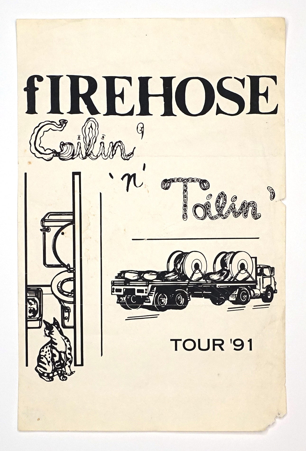 fIREHOSE - Coilin' N Toilin' 1991 11" X17" Vintage Tour Flyer